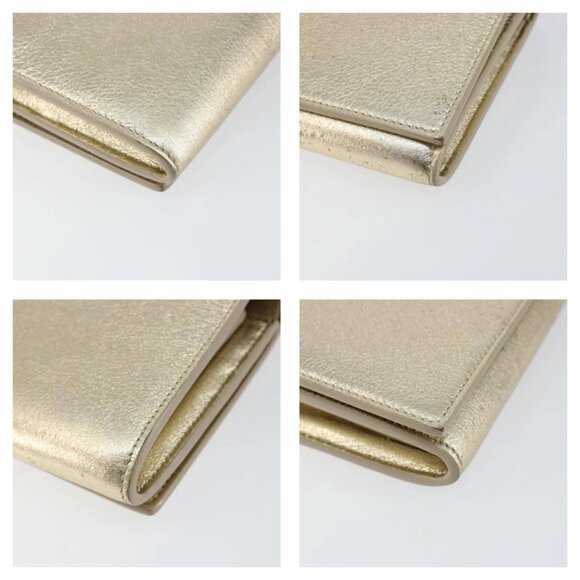 Authentic SAINT LAURENT Leather Gold Tone Wallet bst339-121825 - Picture 7 of 16